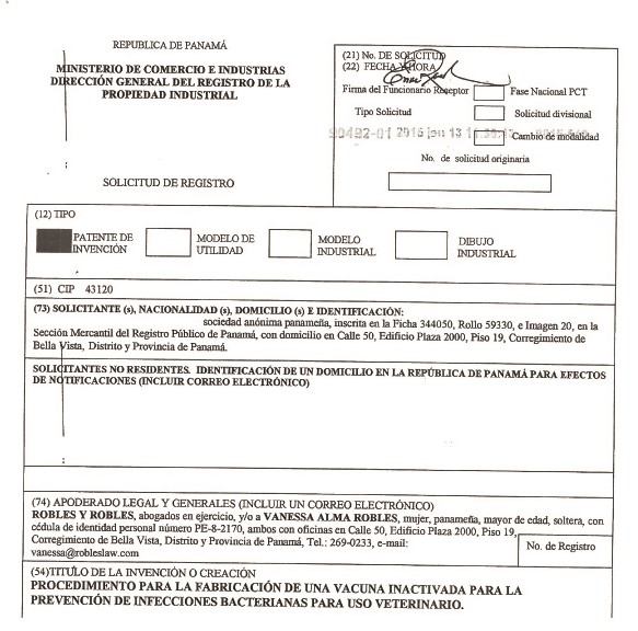 First Patent in Panama